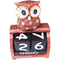 HC enterprise Bloque de Calendario perpetuo de Madera diseño de búho